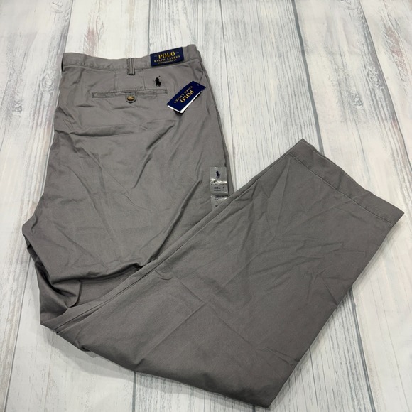 NWT POLO Ralph Lauren Pants 48Bx34‎ Stretch Cotton Chino Grey PRL Pony Mens $115